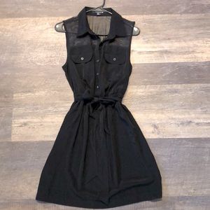 Black collared dress.